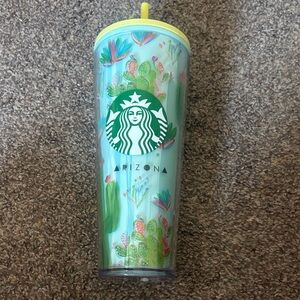 Starbucks Cactus Tumbler with Yellow Lid